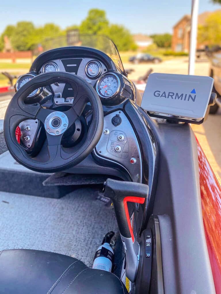 Garmin electronic installed on bass boat